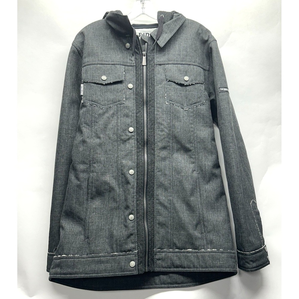 Outerwear Division Ride Snowboards Medium Grey Men's Hooded Jacket (HU)